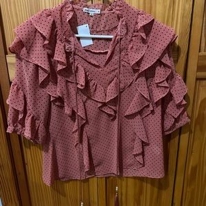 Xs sheer polka dot blouse